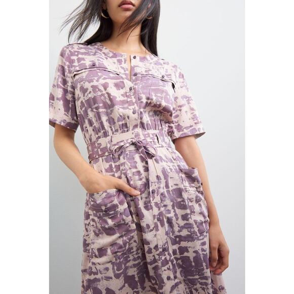 Anthropologie Dresses & Skirts - NWT Anthropologie Loreta Tie-Dye Maxi Shirtdress Button Midi Cottage Size Small